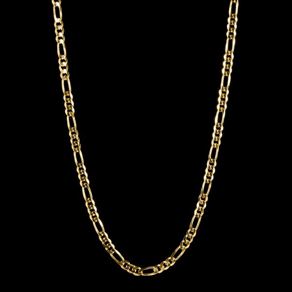 Corrente 3 por 1 Achatado(3mm) - 70cm - Banhado a Ouro 18K