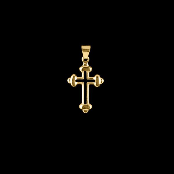 Pingente Cruz Personalizado 2x1,5cm - Banhado a Ouro 18K