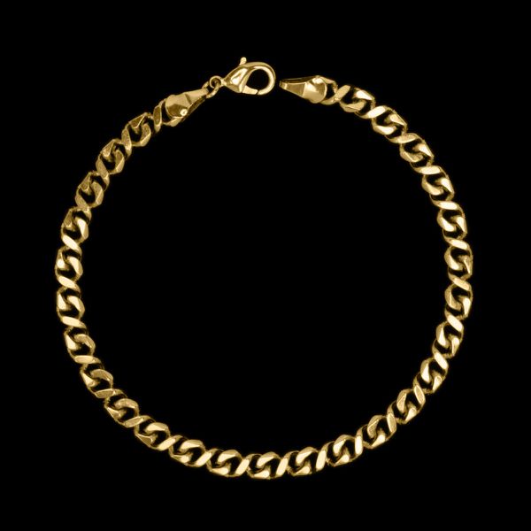 Pulseira Grumet(2mm) - 19 cm ou 21cm - Banhado a Ouro 18K