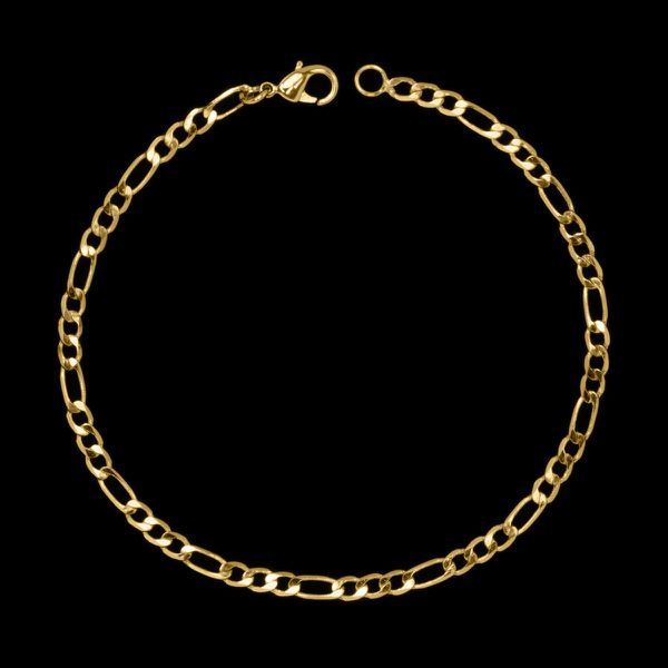 Pulseira 3 por 1(3mm) - 19cm ou 21cm - Banhado a Ouro 18K
