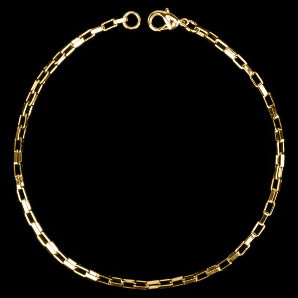 Pulseira Elo Cadeado(2mm) - 19 ou 21cm - Banhado a Ouro 18K