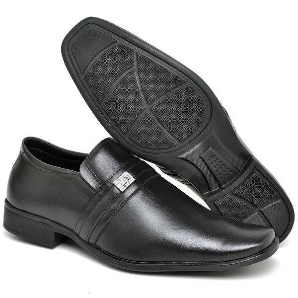 Sapato Social Masculino Formal Preto Luxo com Fivela do 37 ao 44