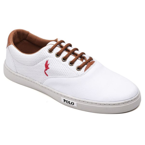 Tenis polo couro branco sale