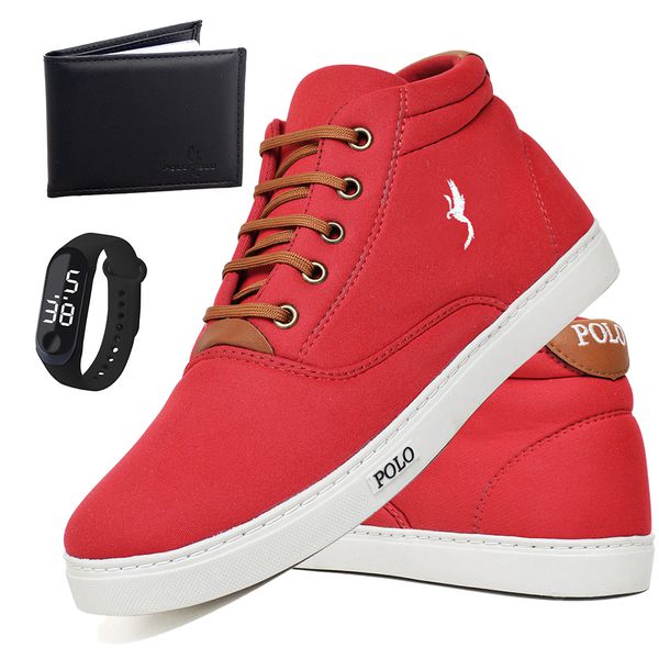 Kit Tenis Sapatenis Masculino Casual Cano Alto Confortavel Polo