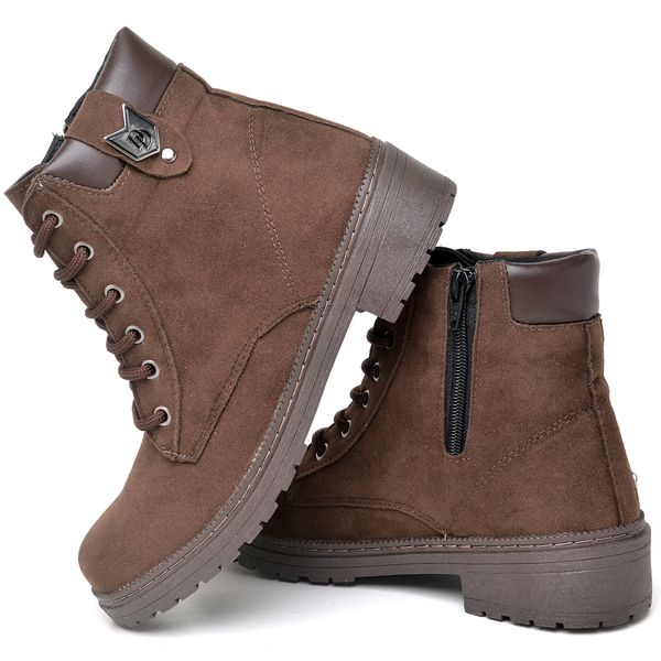 Bota coturno camurça hotsell