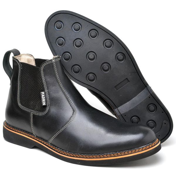 Botina Chelsea Masculina Tradicional Couro Bota Classica Resistente Casual Dia a Dia