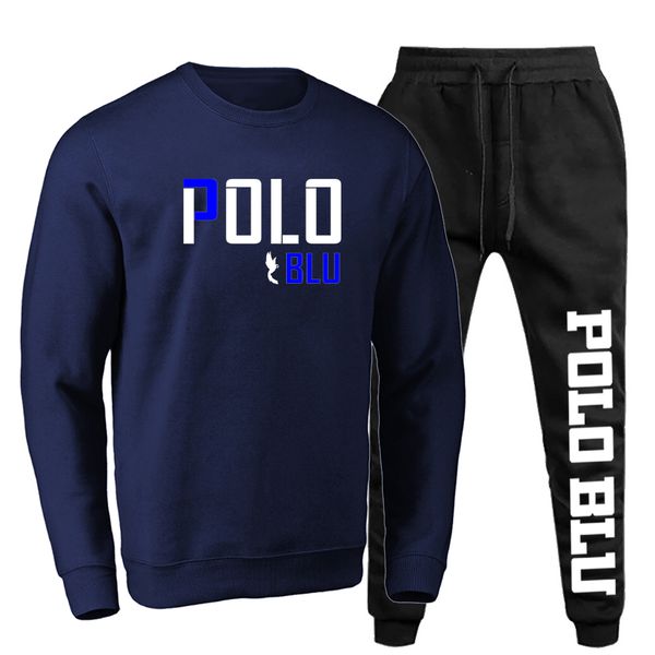 Moletom polo blu hot sale