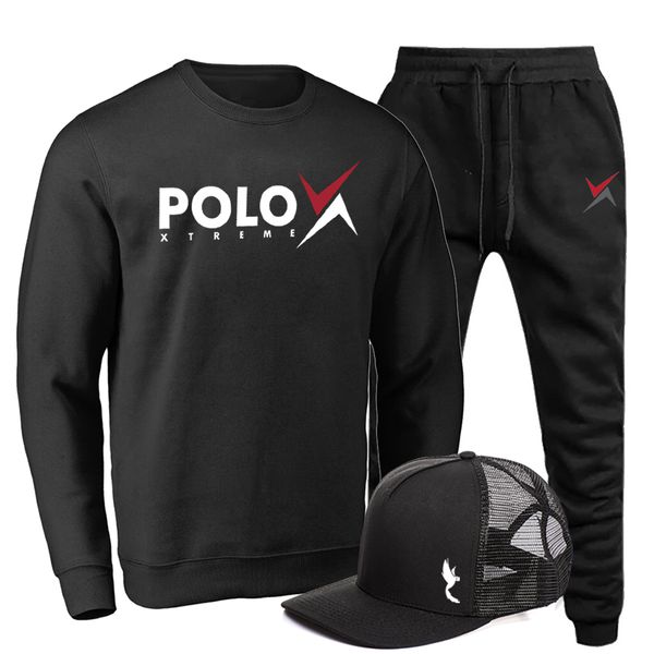Kit Conjunto Moletom Gola Careca Polo Xtreme Agasalho Outono Inverno Flanelado e Bone