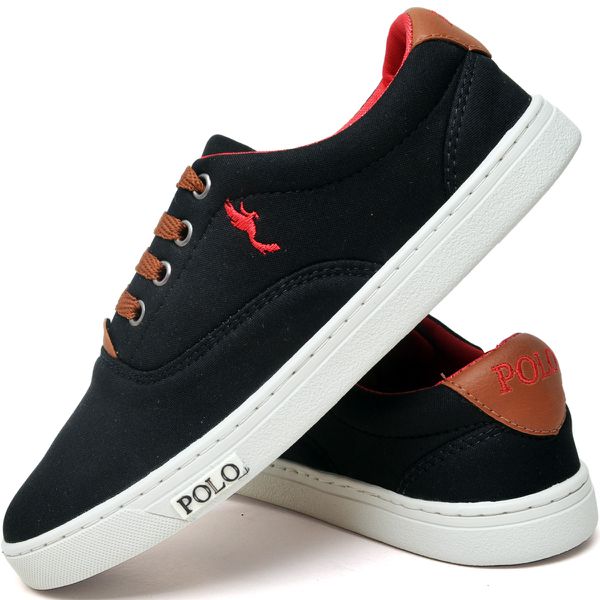 Tenis Para Escola Infantil Confortavel E Duradouro Preto, Azul e Marrom