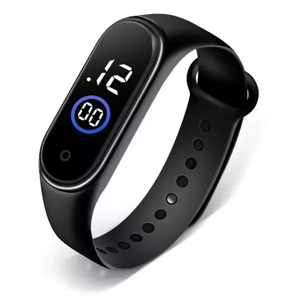 Relógio Digital Unissex Led Pulseira em Borracha Versátil Estiloso Dia a Dia 