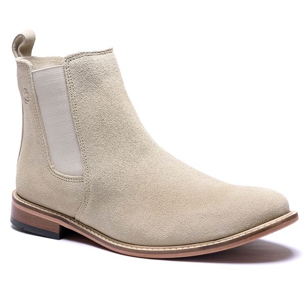 Botina Country Masculina Chelsea Polo North Clássica em couro areia