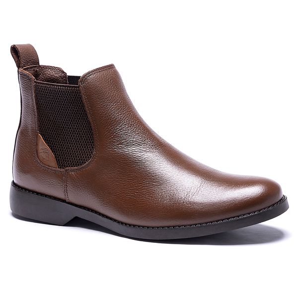 Botina Country Masculina Chelsea floather café macia Polo North Clássica em couro