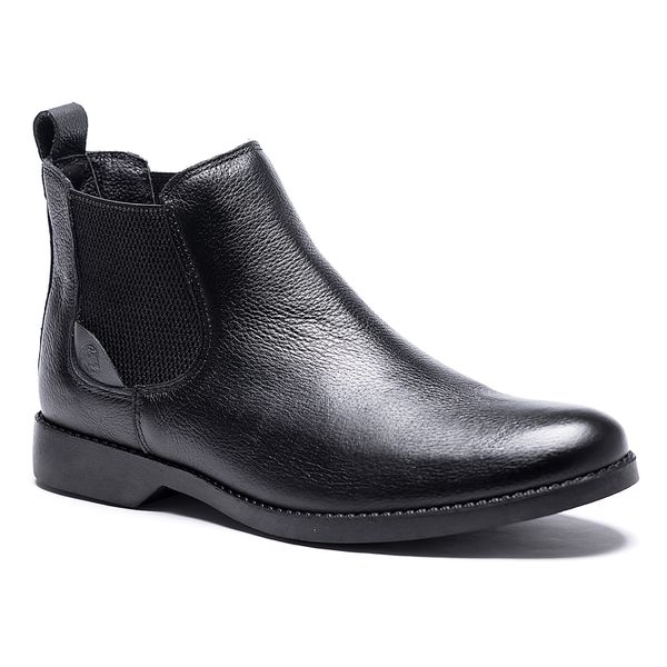 Botina Country Masculina Chelsea floather preta macia Polo North Clássica em couro