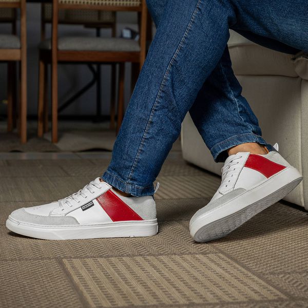 Tênis Oásis Masculino em Couro Tricolor