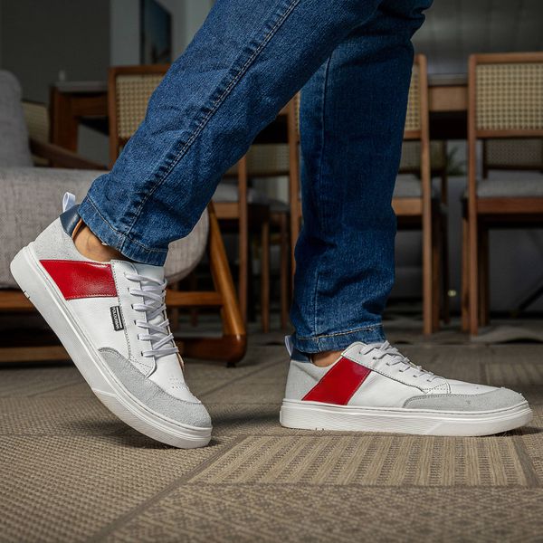 Tênis Oásis Masculino em Couro Tricolor