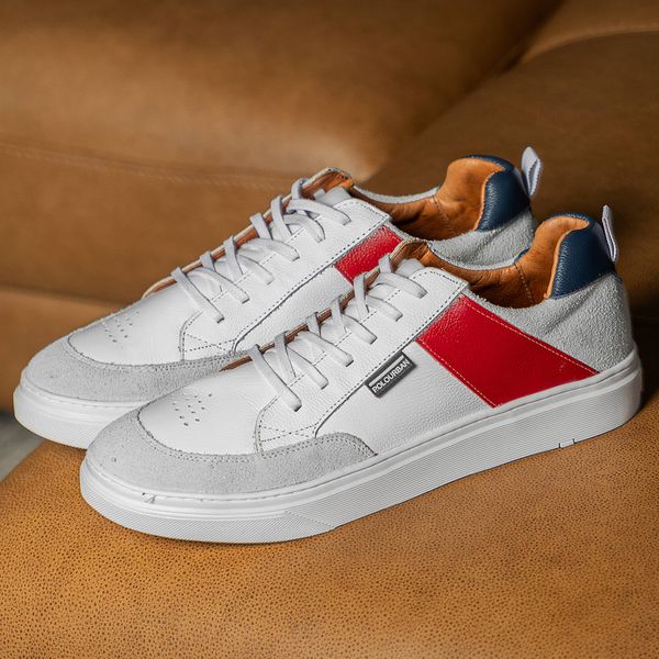 Tênis Oásis Masculino em Couro Tricolor