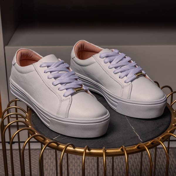 Tênis Feminino Confort Couro Legítimo Branco