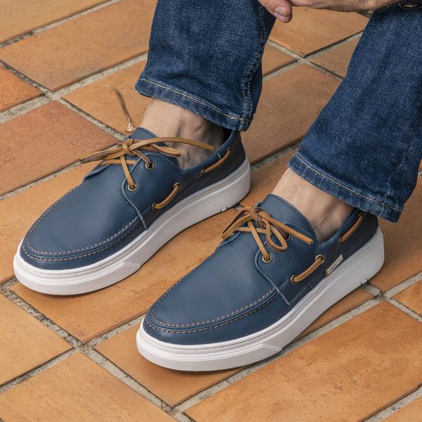 Mocassim masculino Ônix em couro Marinho