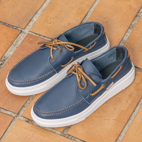 Mocassim masculino Ônix em couro Marinho