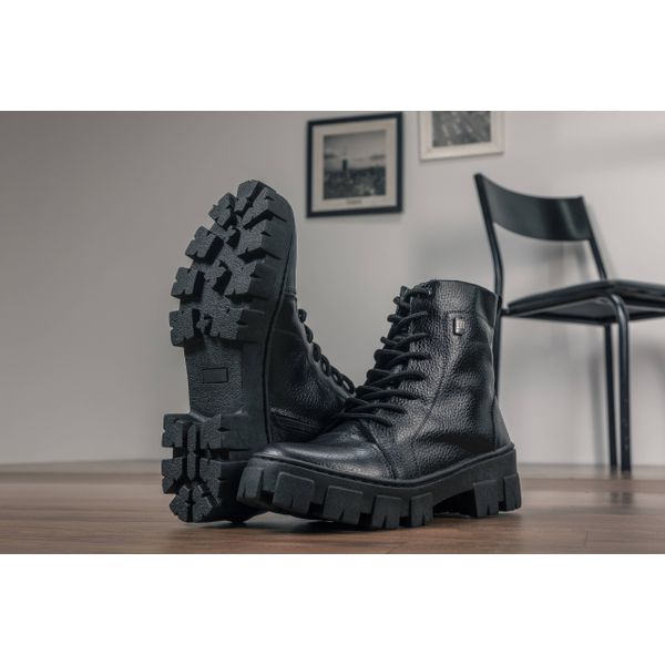 Bota Coturno Feminino Asher Salto Médio Preto