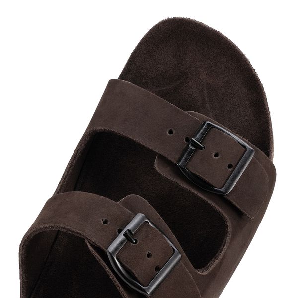 Sandália Polo Urban Zion em Couro Nobuck - Café