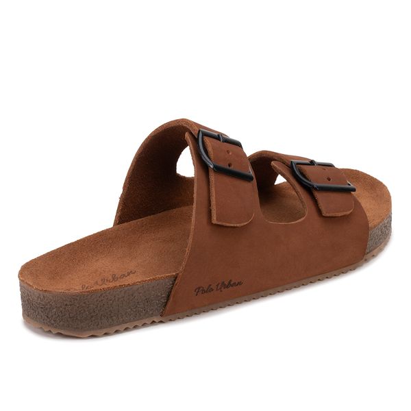 Sandália Polo Urban Zion em Couro Nobuck - Castor