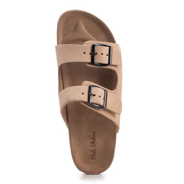 Sandália Polo Urban Zion em Couro Nobuck - Marfim