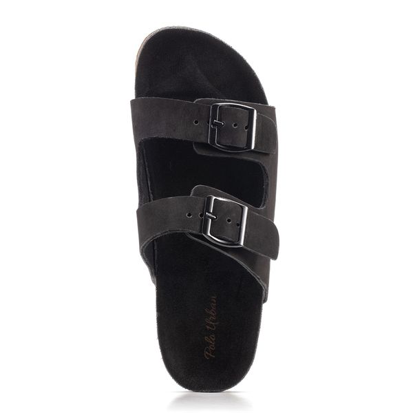 Sandália Polo Urban Zion em Couro Nobuck - Preto