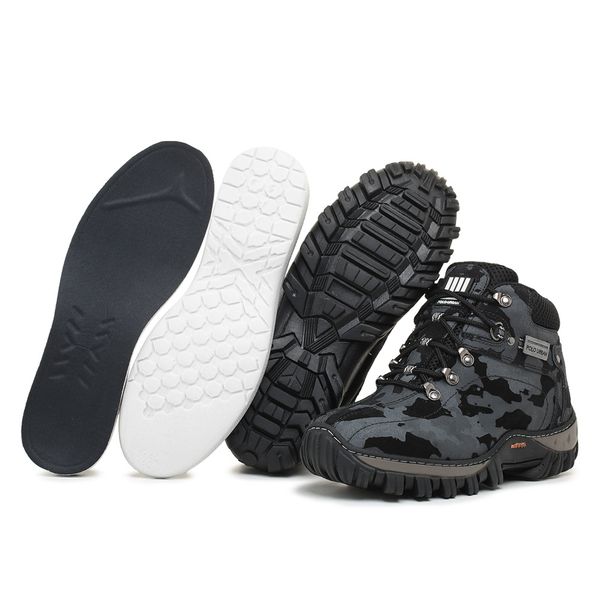 Bota Coturno Masculino Adventure Americano - Camuflado Preto