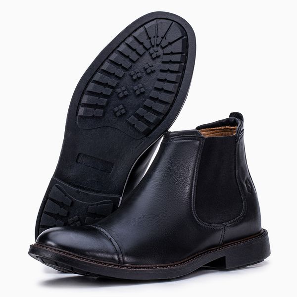 Botina Estilo Chelsea Masculina - Tendência e Sofisticação BARUC Preto