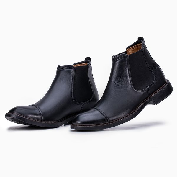 Botina Estilo Chelsea Masculina - Tendência e Sofisticação BARUC Preto