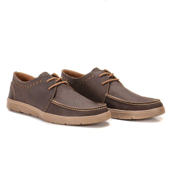 Dockside Alfa Masculino Em Couro - Resinado Café