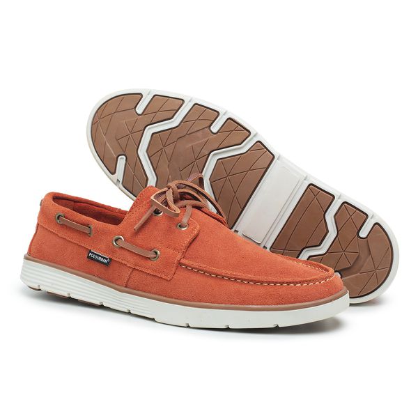 Mocassim Masculino Dockside Top Sider Camurça - Laranja
