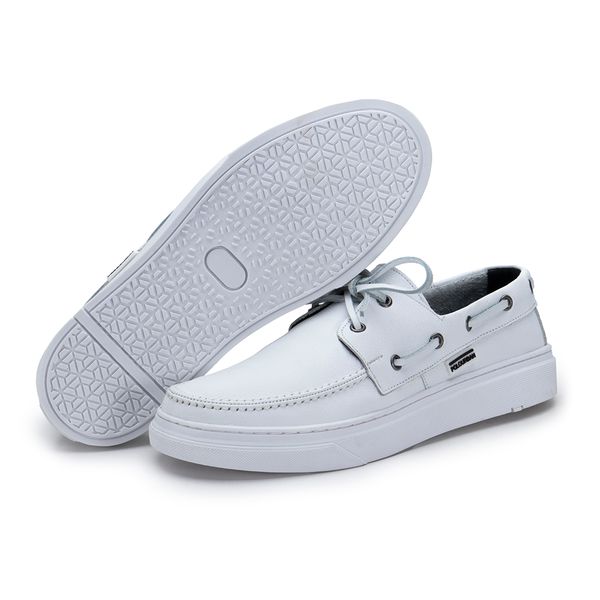 Mocassim masculino Ônix em couro Branco