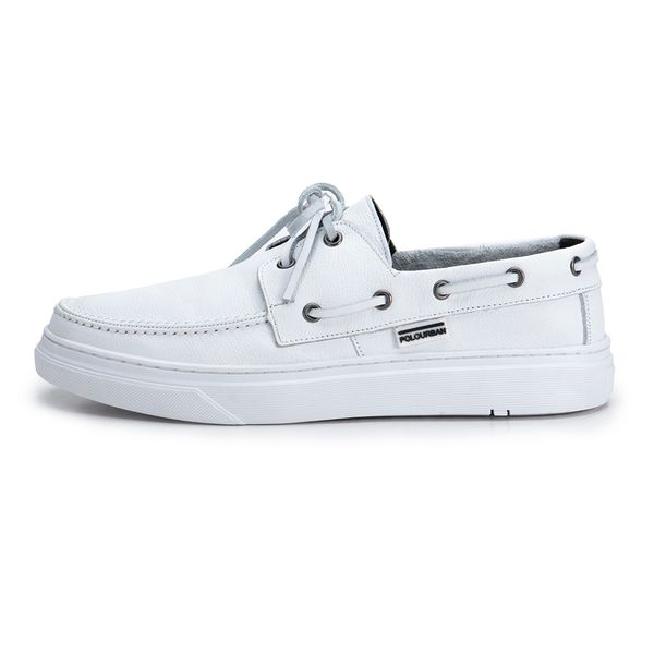 Mocassim masculino Ônix em couro Branco