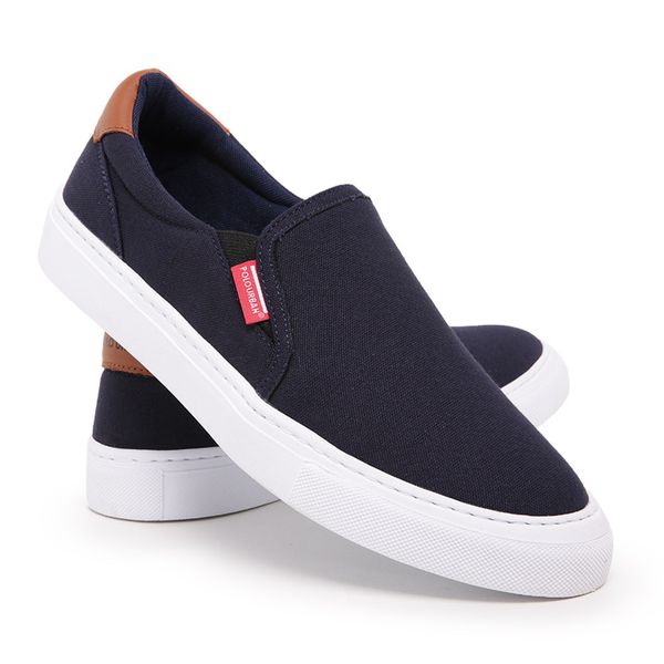 Slip on lona marinho