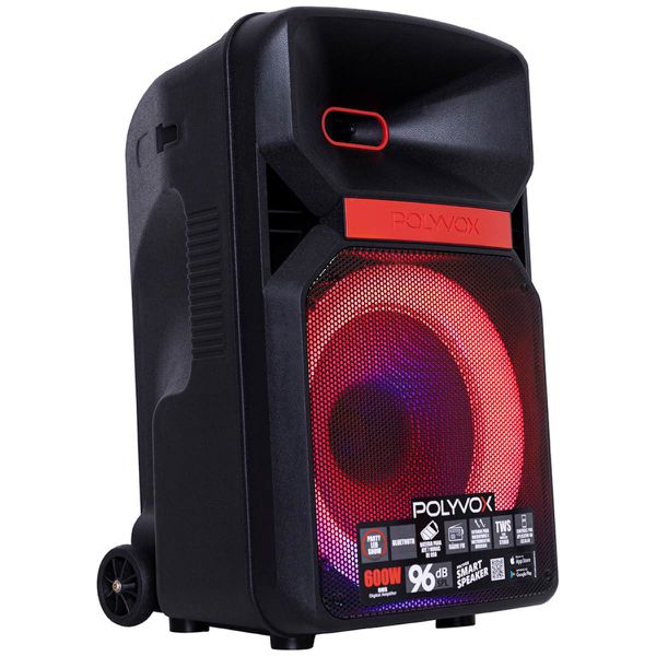 Caixa De Som Amplificada Xc-812 TWS Polyvox Bluetooth Usb 600w Woofer 12 Polegadas