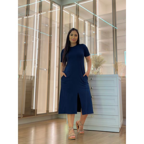 Vestido Cintia Azul Marinho