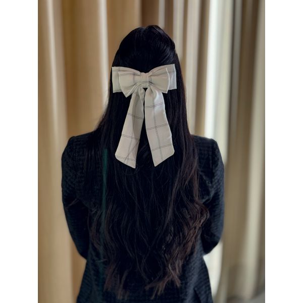 Laço De Luxo Xadrez Branco E Preto