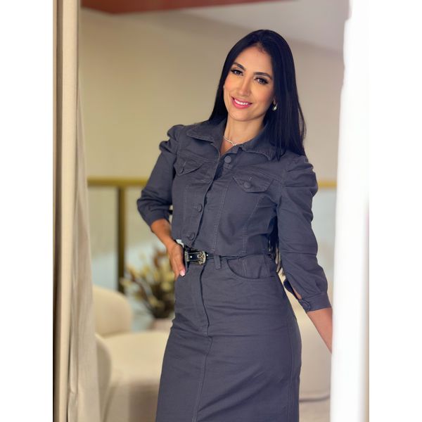 Jaqueta Nathy Jeans Cinza