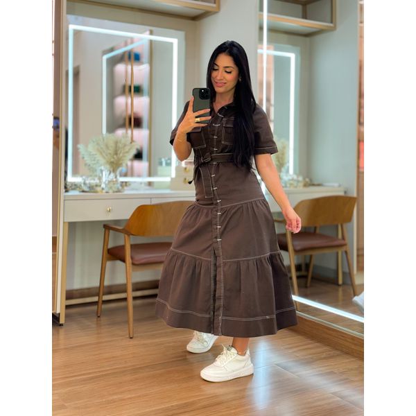 Vestido Amanda Marrom