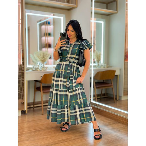 Vestido Katia Xadrez Verde