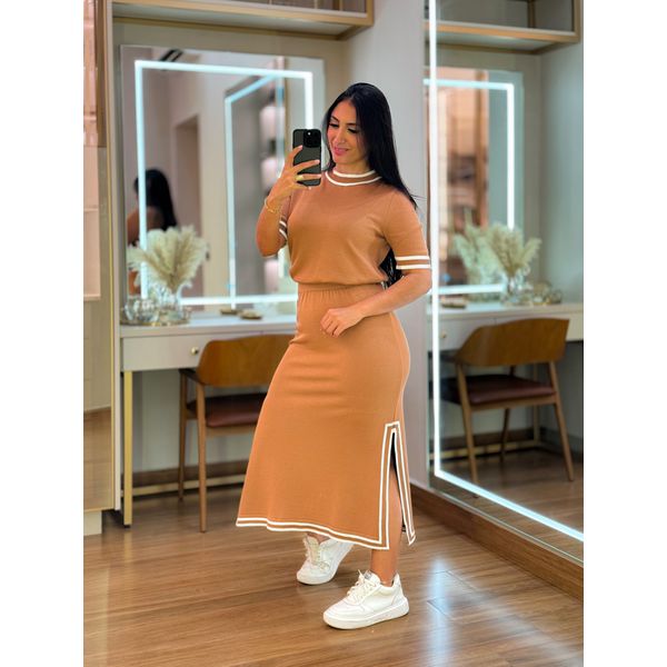 Conjunto Julia Tricot Caramelo