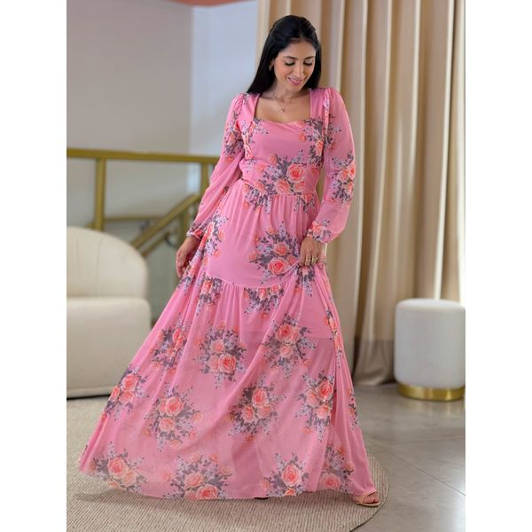Vestido Priscila Floral Rosa