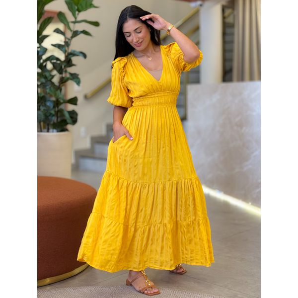 Vestido Eloa Mostarda
