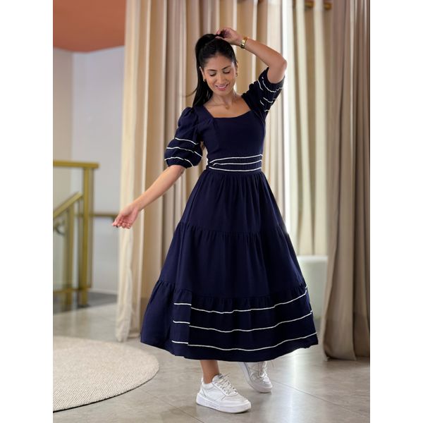 Vestido Carla Azul Marinho