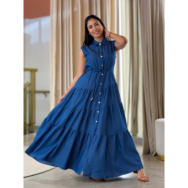 Vestido Lavinia Azul Jeans Escuro