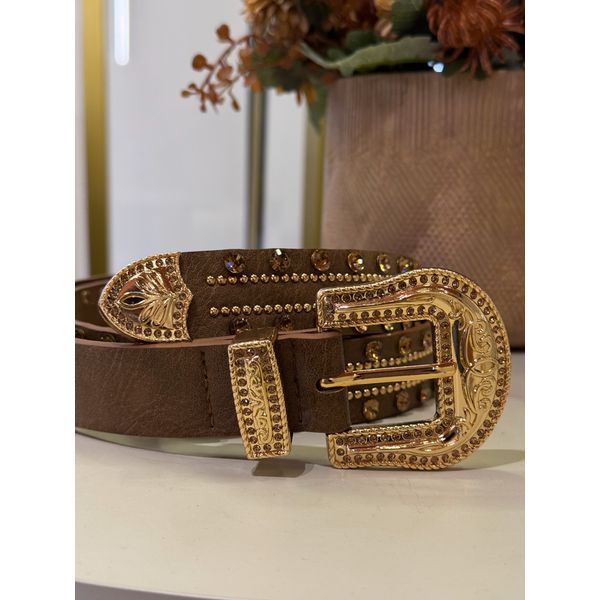 Cinto Strass Caramelo