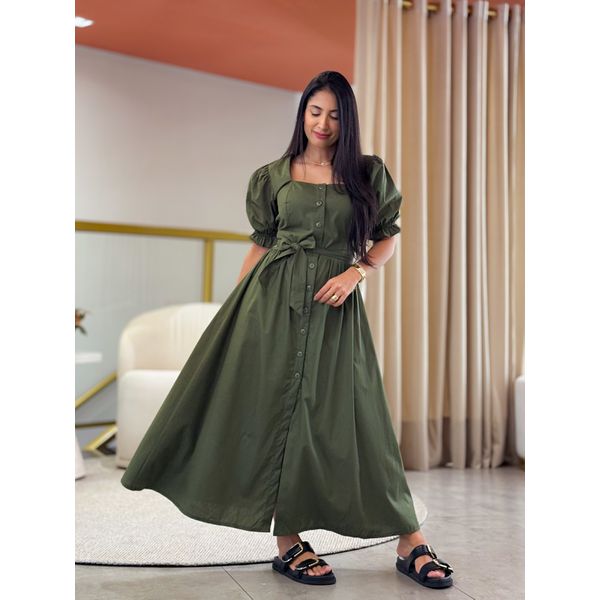 Vestido Flavia Verde Militar