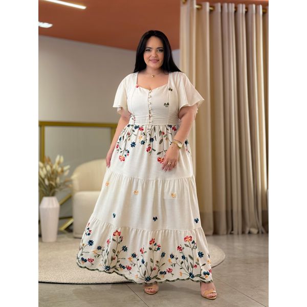 Vestido Sofie Cru Linho